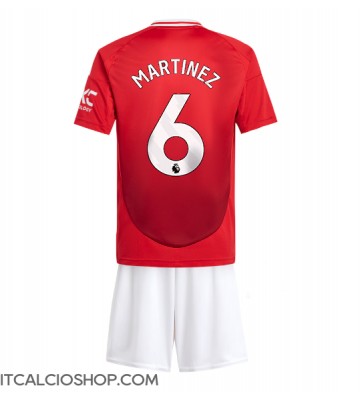 Manchester United Lisandro Martinez #6 Prima Maglia Bambino 2024-25 Manica Corta (+ Pantaloni corti)